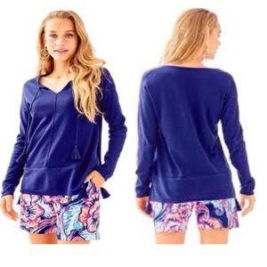 Lilly Pulitzer Colene Tassel Sweater in True Navy